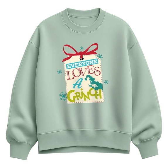 The Grinch - Everyone Loves Grinch Women's Oversized Fleece Crew Sweatshirt
