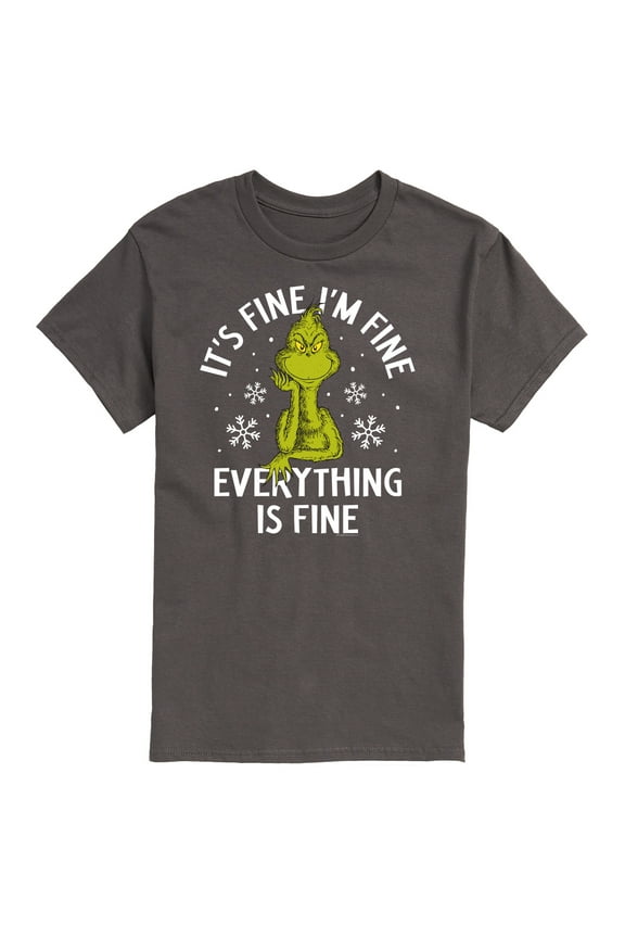 Dr. Seuss - Grinch Everything is Fine - Men's Short Sleeve Graphic T-Shirt
