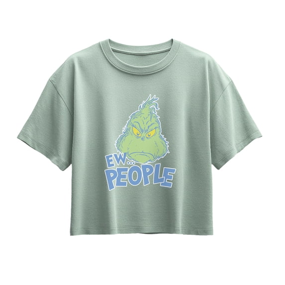 The Grinch - Ew, People Short Sleeve Boxy Graphic T-Shirt