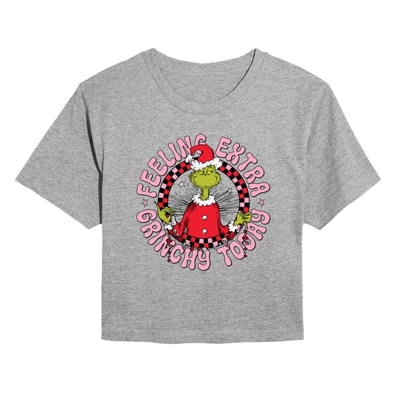 The Grinch - Extra Grinchy - Juniors Cropped Graphic T-Shirt