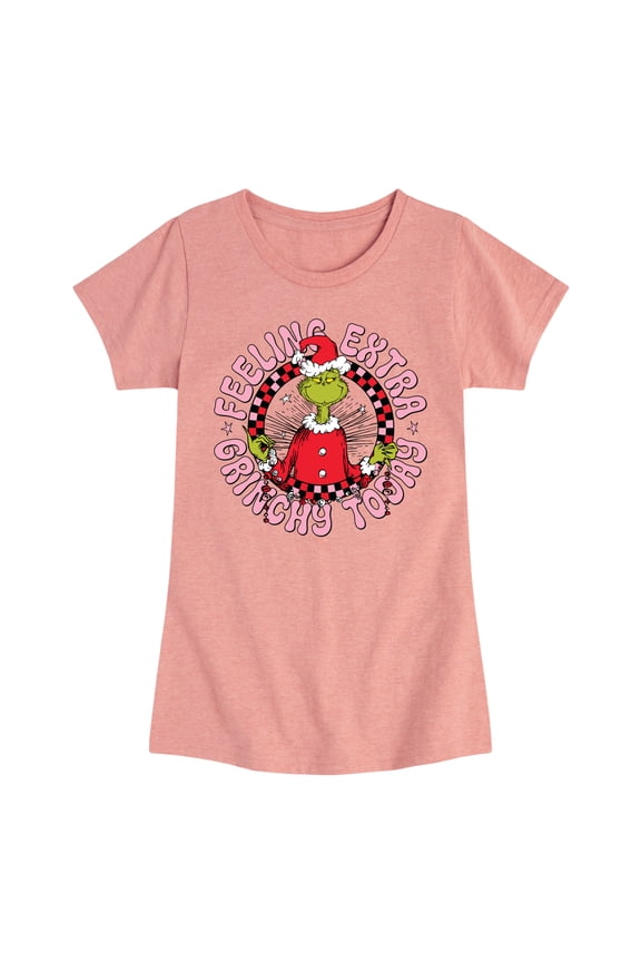 The Grinch - Extra Grinchy - Youth Girls Fitted Short Sleeve T-Shirt