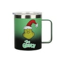 thumbnail image 1 of The Grinch Face 14 Oz. Vacuum Sealed Stainless Steel Coffee Mug, 1 of 7