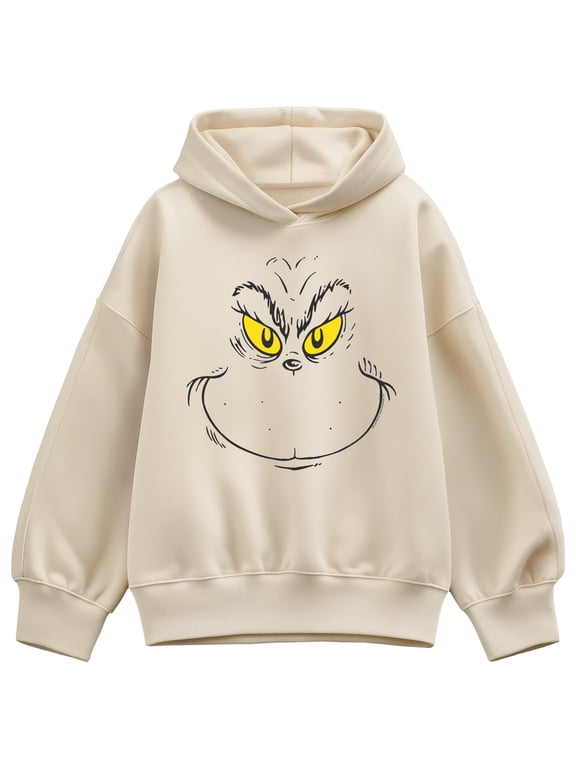 The Grinch - Face Women's Oversized Fleece Hoodie Sweatshirt