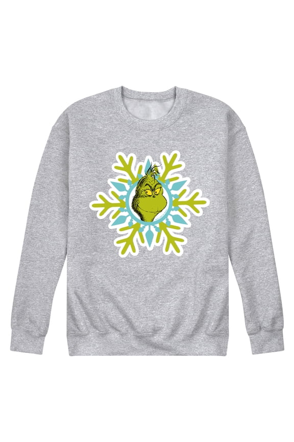 The Grinch - Face Snowflake - Men's Crew Fleece Sweatshirt