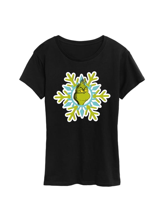 The Grinch - Face Snowflake Women's Short Sleeve Graphic T-Shirt