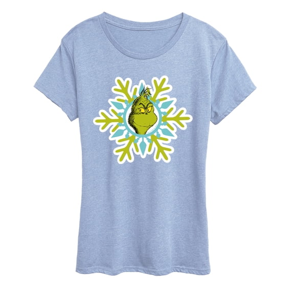 The Grinch - Face Snowflake - Women's Short Sleeve Graphic T-Shirt