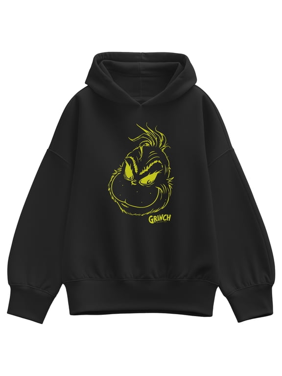 The Grinch - Face Women's Oversized Fleece Hoodie Sweatshirt