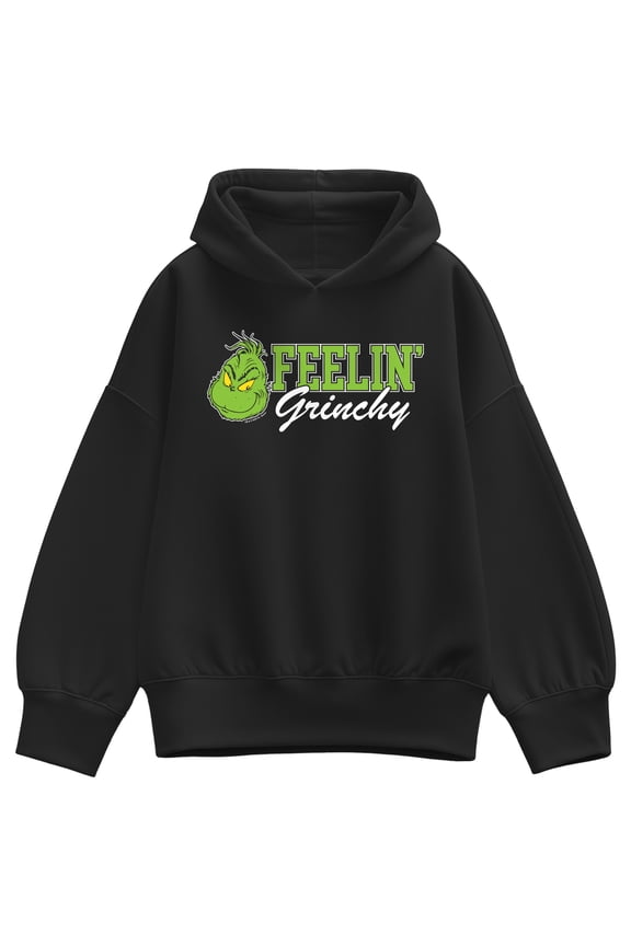 The Grinch - Feelin Grinchy- Women's Oversized Fleece Hoodie Sweatshirt Oversized Fleece Hoodie Sweatshirt