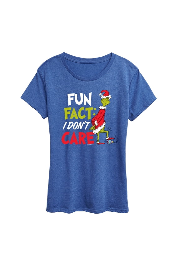 The Grinch - Fun Fact I Don't Care - Women's Short Sleeve Graphic T-Shirt