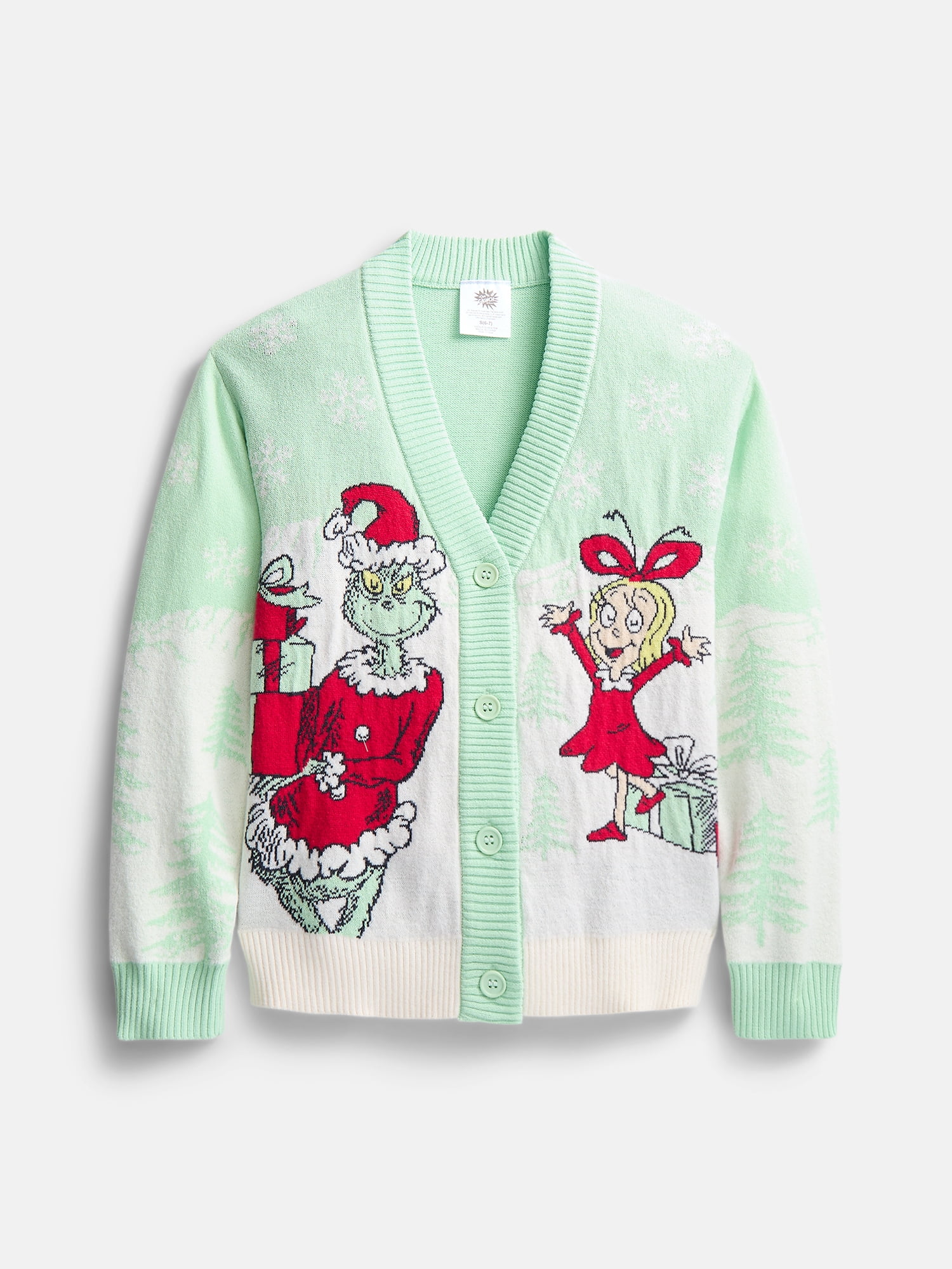 The Grinch Girls Graphic Cardigan with Long Sleeves, Sizes 4-16