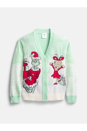 The Grinch Girls Graphic Cardigan with Long Sleeves, Sizes 4-16