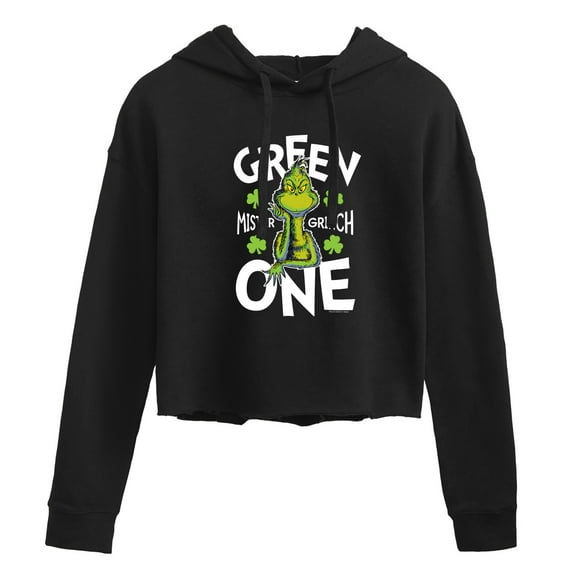 The Grinch - Green One - Juniors Cropped Pullover Hoodie