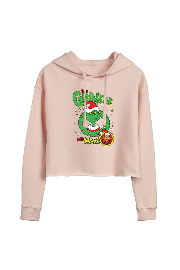 The Grinch - Grinch And Max - Juniors Cropped Pullover Hoodie