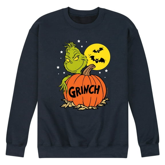 The Grinch  - Grinch And Pumpkin  - Men's Crew Neck Fleece Pullover