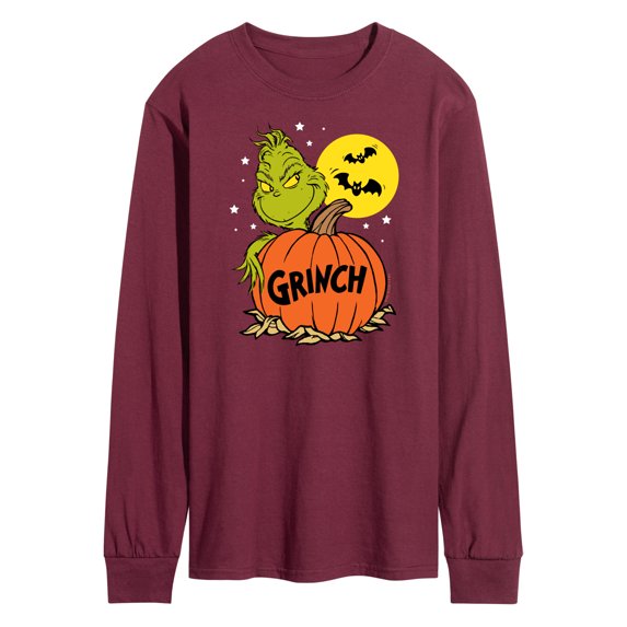 The Grinch - Grinch And Pumpkin - Men's Long Sleeve T-Shirt