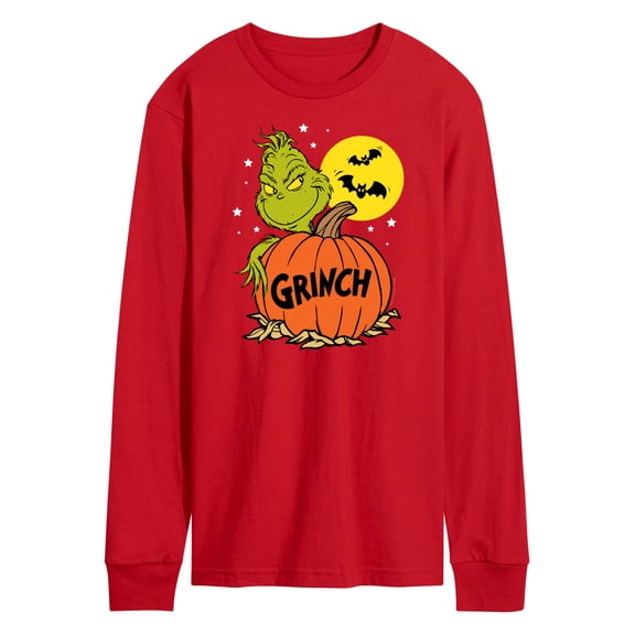 The Grinch  - Grinch And Pumpkin  - Men's Long Sleeve T-Shirt