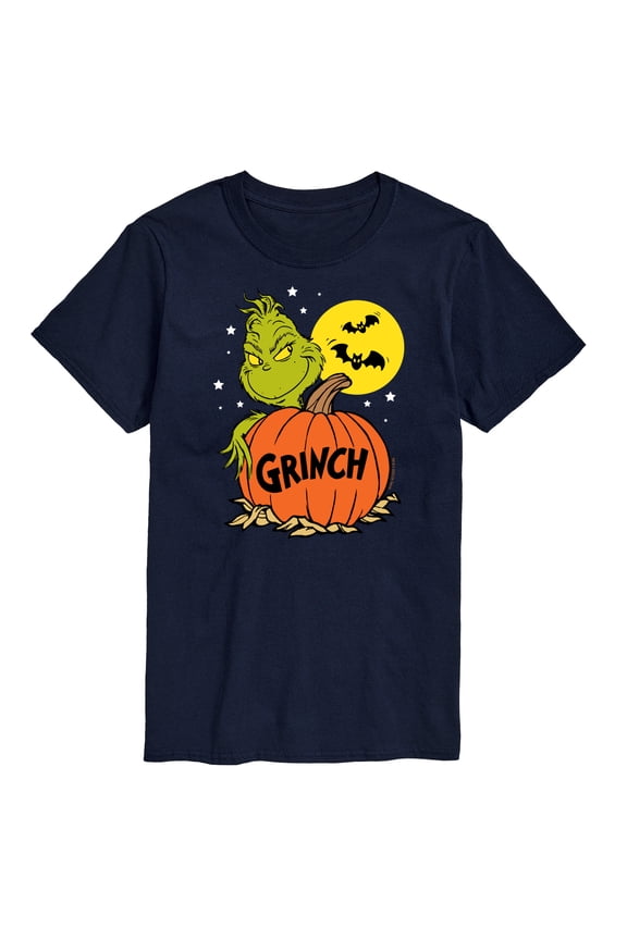 The Grinch  - Grinch And Pumpkin  - Men's Short Sleeve Graphic T-Shirt