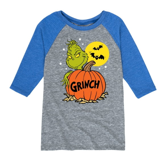 The Grinch - Grinch And Pumpkin - Toddler & Youth Raglan Graphic T-Shirt