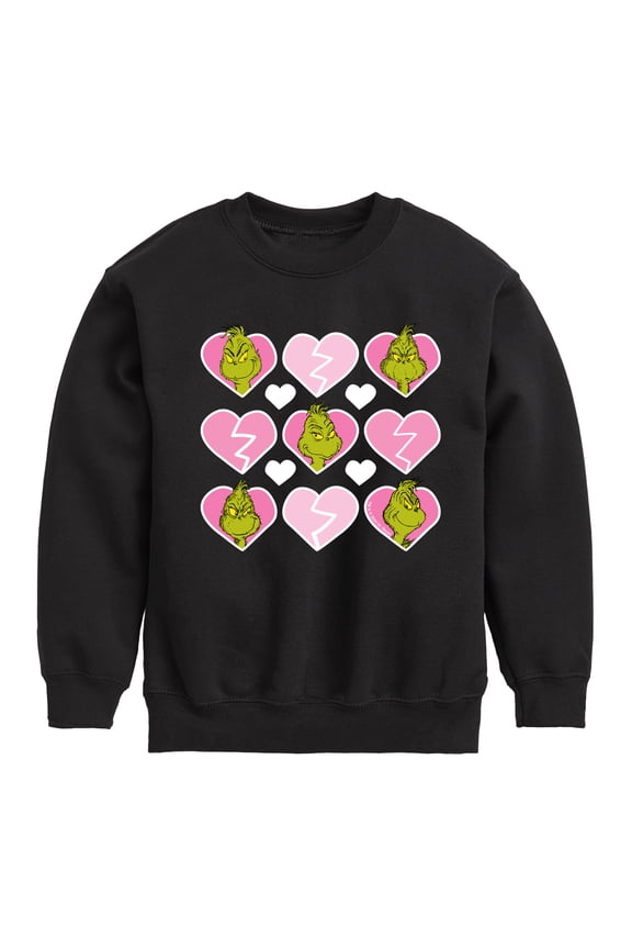 The Grinch - Grinch Broken Heart Grid - Toddler & Youth Crewneck Fleece Sweatshirt