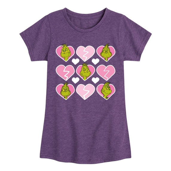 The Grinch - Grinch Broken Heart Grid - Toddler & Youth Girls Short Sleeve Graphic T-Shirt