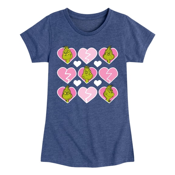 The Grinch - Grinch Broken Heart Grid - Toddler & Youth Girls Short Sleeve Graphic T-Shirt