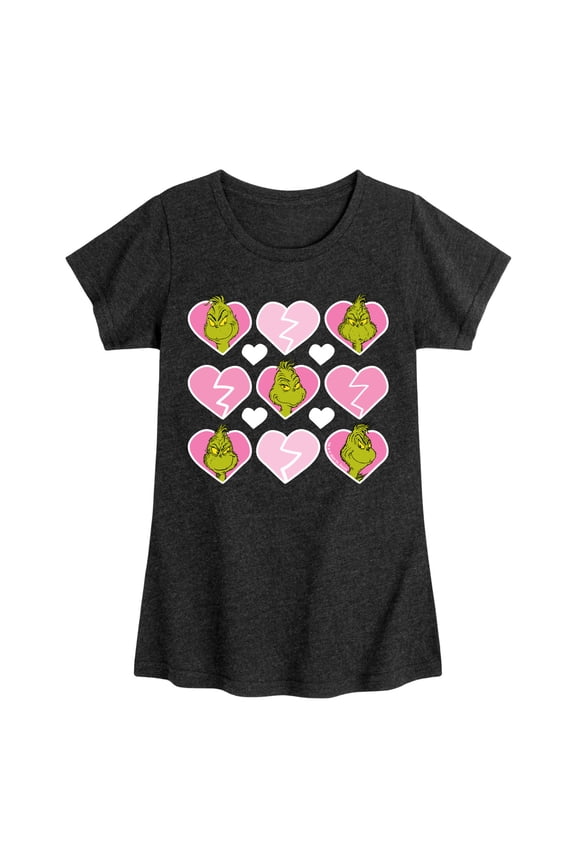 The Grinch - Grinch Broken Heart Grid - Toddler & Youth Girls Short Sleeve Graphic T-Shirt