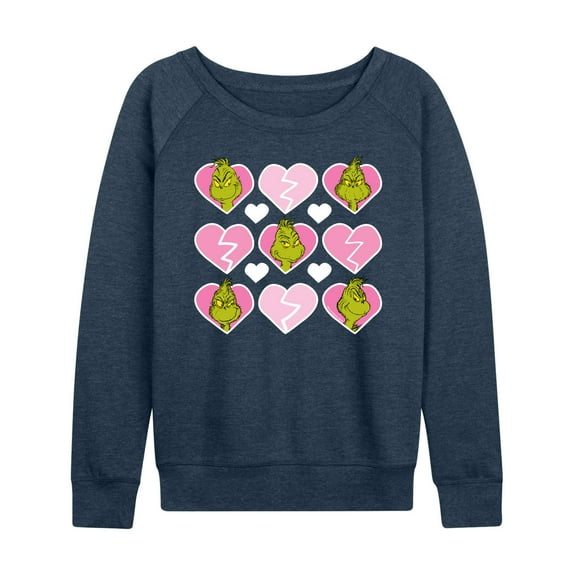 The Grinch - Grinch Broken Heart Grid - Women's Lightweight French Terry Long Sleeve Shirt