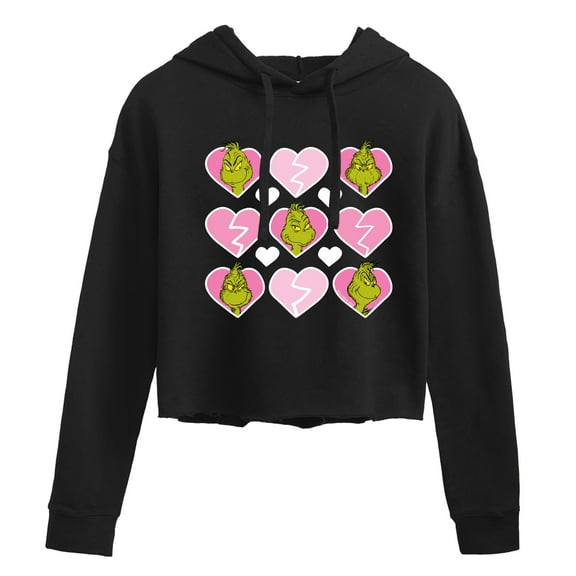 The Grinch - Grinch Broken Heart   - Juniors Cropped Pullover Hoodie