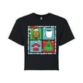 thumbnail image 1 of The Grinch - Grinch Coffee And Dog Grid - Juniors Cropped Cotton Blend T-Shirt, 1 of 4