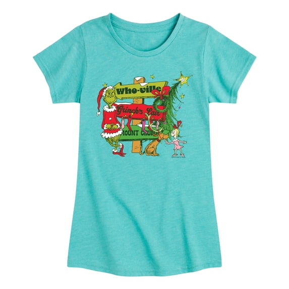 The Grinch - Grinch Directions - Youth Girls Fitted Short Sleeve T-Shirt