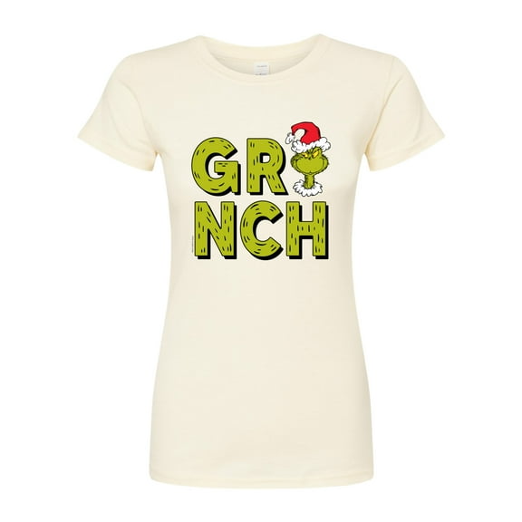 The Grinch - Grinch Fur Letters - Juniors Fitted Graphic T-Shirt