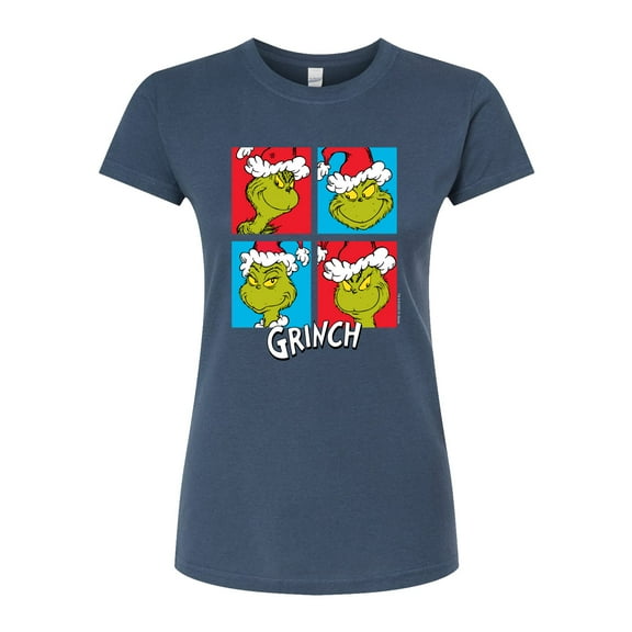 The Grinch - Grinch Grid - Juniors Fitted Graphic T-Shirt