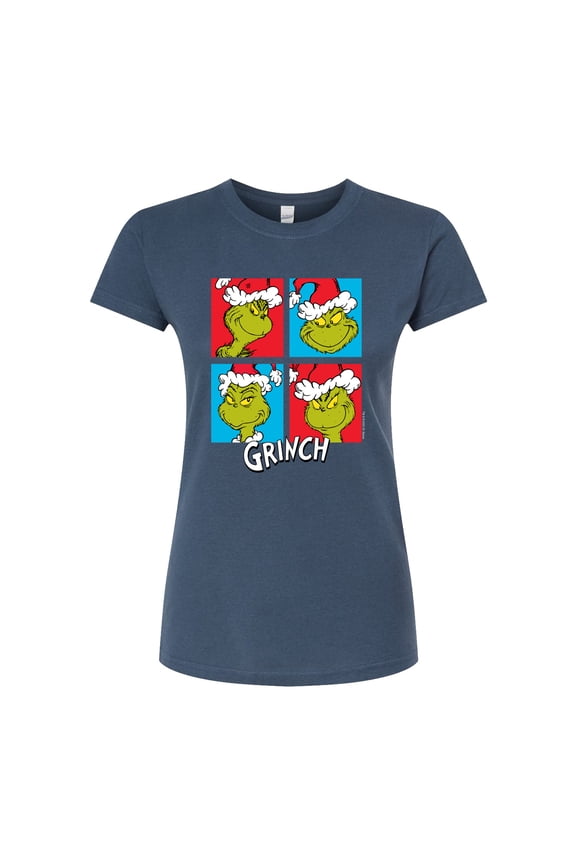 The Grinch - Grinch Grid - Juniors Fitted Graphic T-Shirt