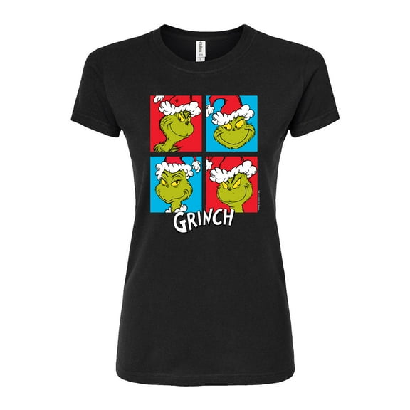 The Grinch - Grinch Grid - Juniors Fitted Graphic T-Shirt