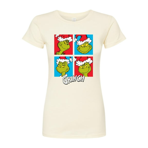 The Grinch - Grinch Grid - Juniors Fitted Graphic T-Shirt