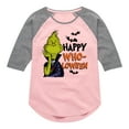 thumbnail image 1 of The Grinch - Grinch Happy Wholoween - Toddler & Youth Girls Raglan Graphic T-Shirt, 1 of 4
