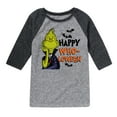 thumbnail image 1 of The Grinch - Grinch Happy Wholoween - Toddler & Youth Raglan Graphic T-Shirt, 1 of 5