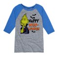 thumbnail image 1 of The Grinch - Grinch Happy Wholoween - Toddler & Youth Raglan Graphic T-Shirt, 1 of 4