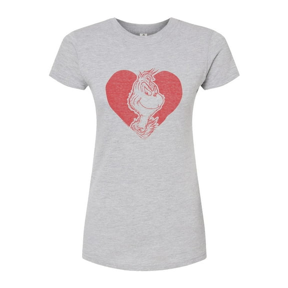 The Grinch - Grinch Heart  - Juniors Fitted Graphic T-Shirt