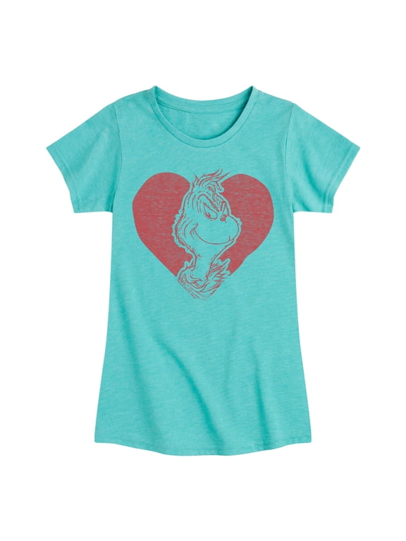 The Grinch - Grinch Heart - Toddler & Youth Girls Short Sleeve Graphic T-Shirt
