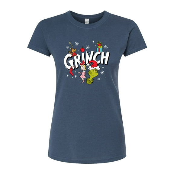 The Grinch - Grinch Logo Group - Juniors Fitted Graphic T-Shirt
