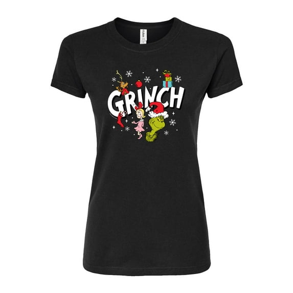 The Grinch - Grinch Logo Group - Juniors Fitted Graphic T-Shirt