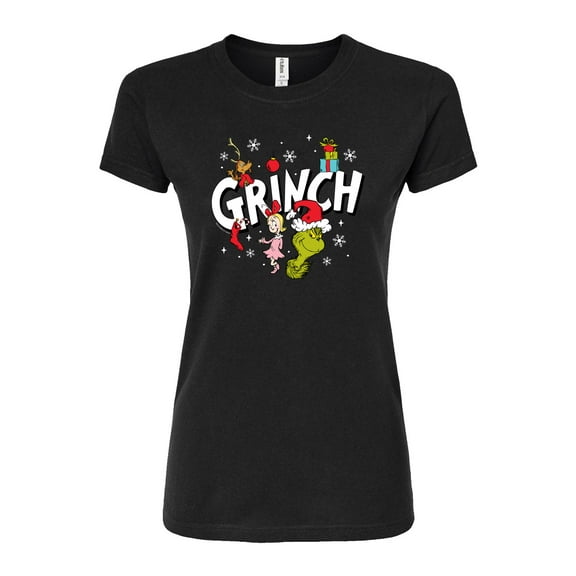 The Grinch - Grinch Logo Group - Juniors Fitted Graphic T-Shirt