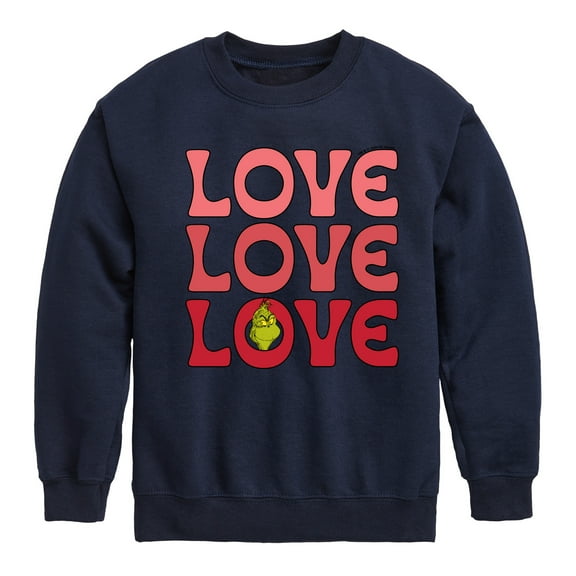 The Grinch - Grinch Love Stack  - Toddler & Youth Crewneck Fleece Sweatshirt