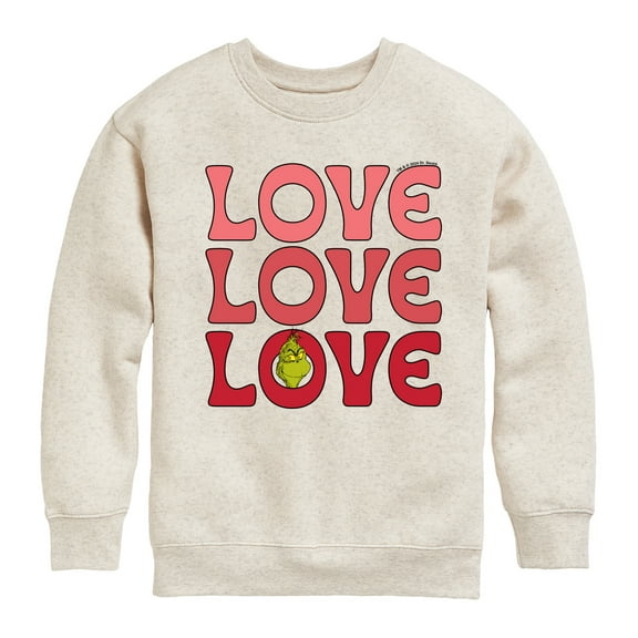 The Grinch - Grinch Love Stack  - Toddler & Youth Crewneck Fleece Sweatshirt