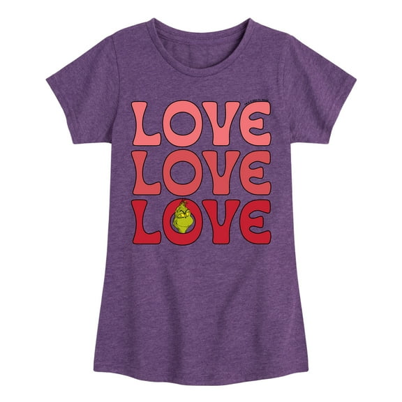 The Grinch - Grinch Love Stack  - Toddler & Youth Girls Short Sleeve Graphic T-Shirt