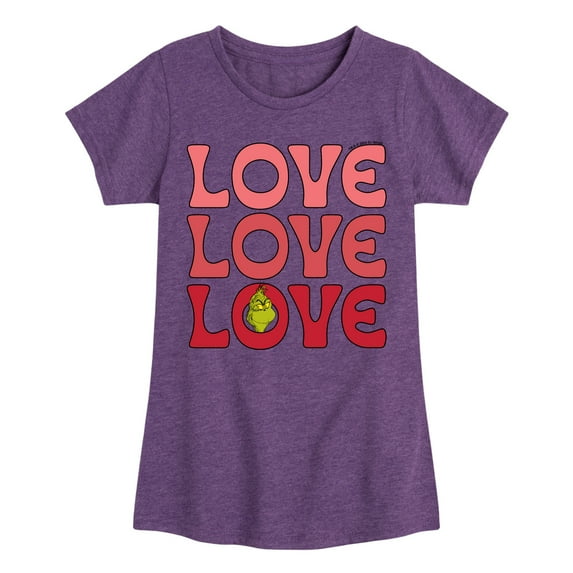 The Grinch - Grinch Love Stack - Toddler & Youth Girls Short Sleeve Graphic T-Shirt