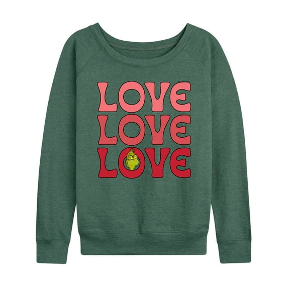 The Grinch - Grinch Love Stack - Women's Lightweight French Terry Long Sleeve Shirt