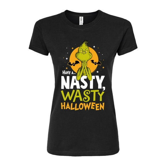 The Grinch - Grinch Nasty Wasty Hallo Meanween  - Juniors Fitted Graphic T-Shirt
