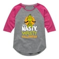 thumbnail image 1 of The Grinch - Grinch Nasty Wasty Halloween  - Toddler & Youth Girls Raglan Graphic T-Shirt, 1 of 4